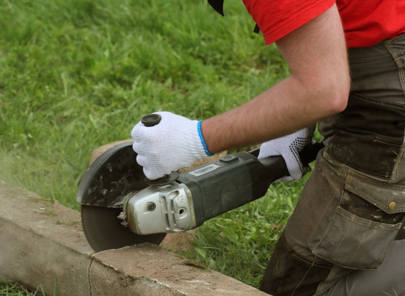 Multiple Curb Cuttings in Progress